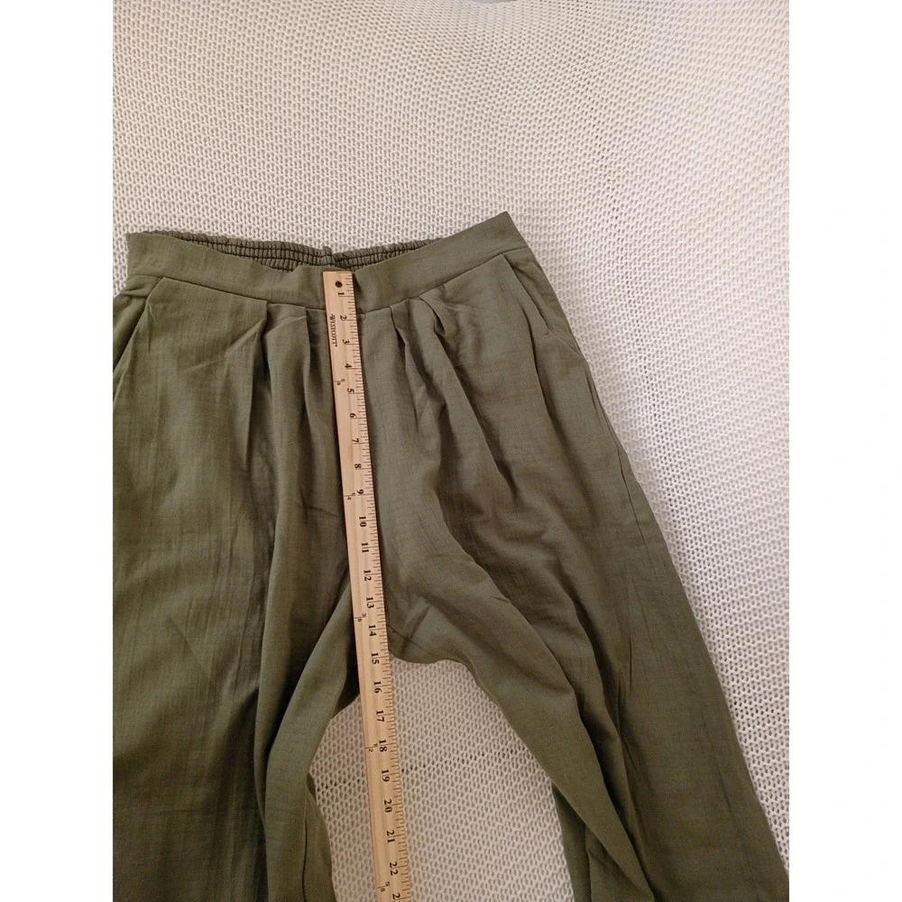 NOFLICK NWT Olive 100% Cotton‎ Wide Leg Smocked Waist Relaxed Flowy Pants M
